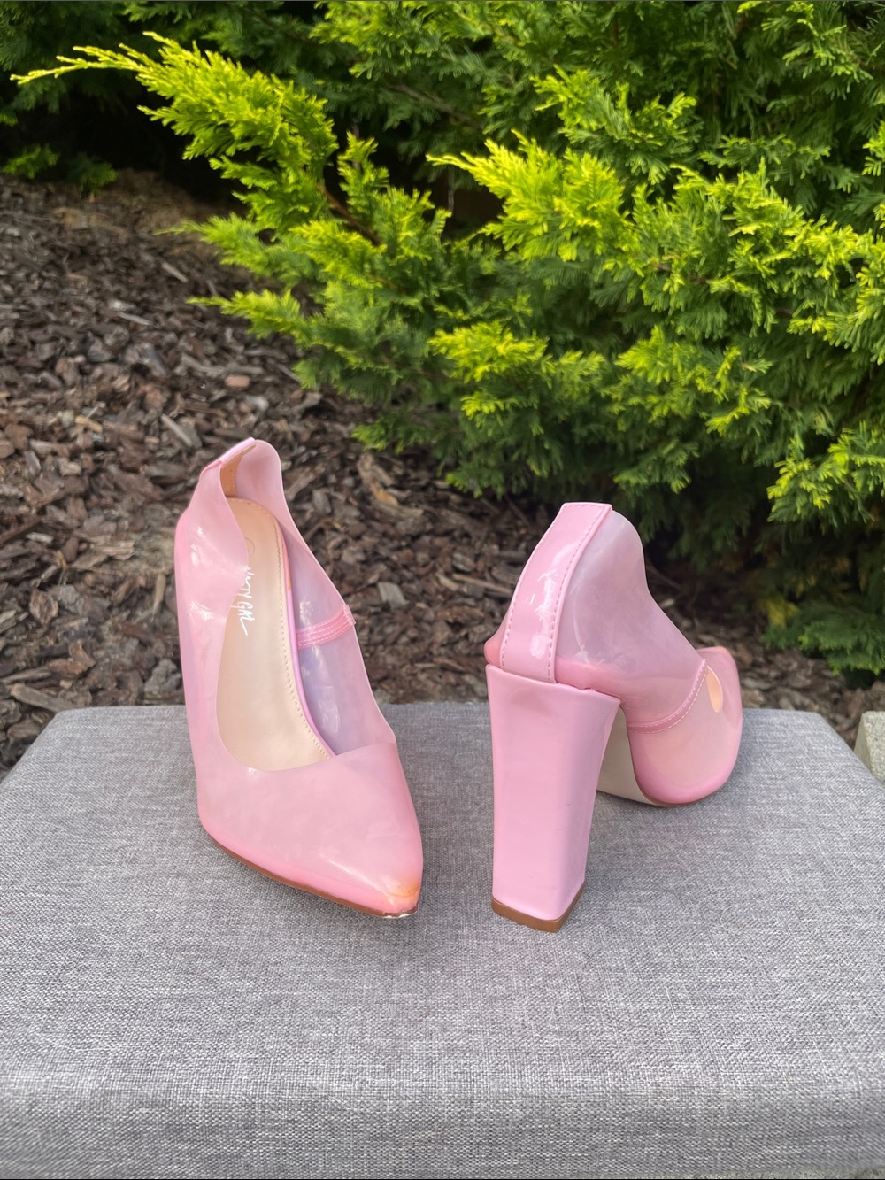 Nasty Gal Pink Pointed Block Heel Pumps